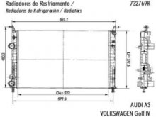 RADIADOR AGUA VolksWagen GOLF IV/AV A3 1.6/1.8/