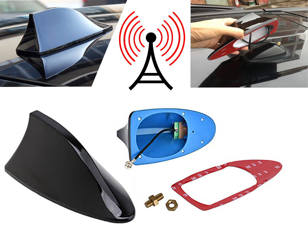Antena de techo aleta coche radio tiburón FM/AM cubierta de antena  accesorios negro EE. UU. 